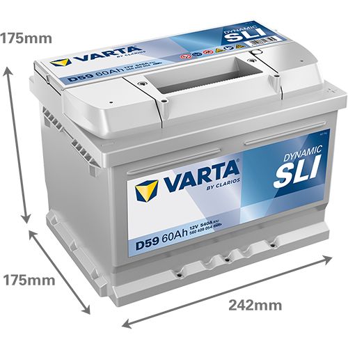 Varta D59 Car Battery Type 075 (560409054)  